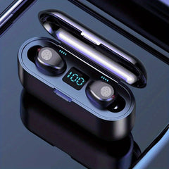 Wireless Headphones W Digital Display IPX7 Waterproof