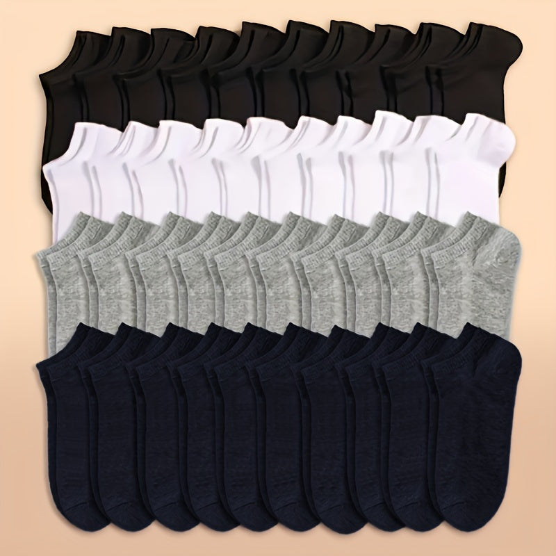 10 20 40 Pairs Unisex Style Socks Soft & Lightweight Ankle Socks