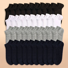 10 20 40 Pairs Unisex Style Socks Soft & Lightweight Ankle Socks