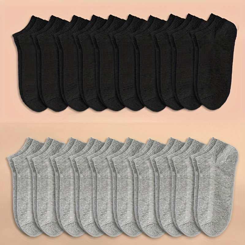 10 20 40 Pairs Unisex Style Socks Soft & Lightweight Ankle Socks