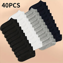 10 20 40 Pairs Unisex Style Socks Soft & Lightweight Ankle Socks