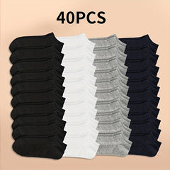 10 20 40 Pairs Unisex Style Socks Soft & Lightweight Ankle Socks