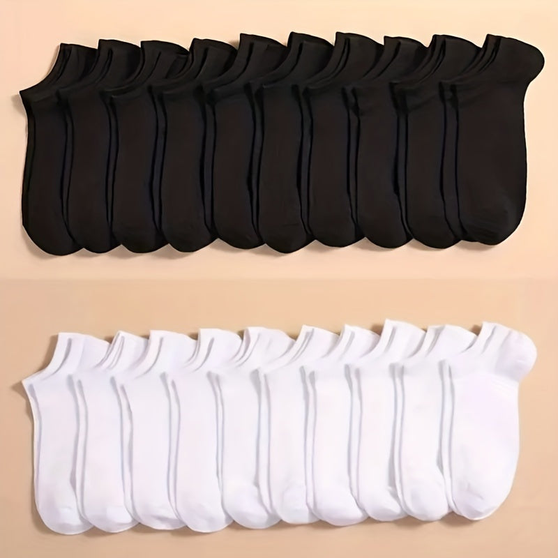 10 20 40 Pairs Unisex Style Socks Soft & Lightweight Ankle Socks