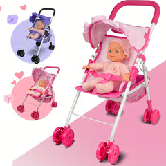 Adorable Adventure Anivia Pink Doll Stroller with Soft Body