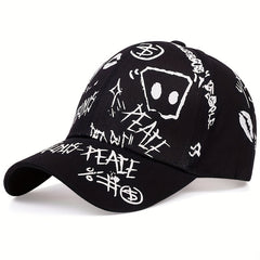 Mens Stone Print Baseball Cap Adjustable Casual Hat For Spring Autumn