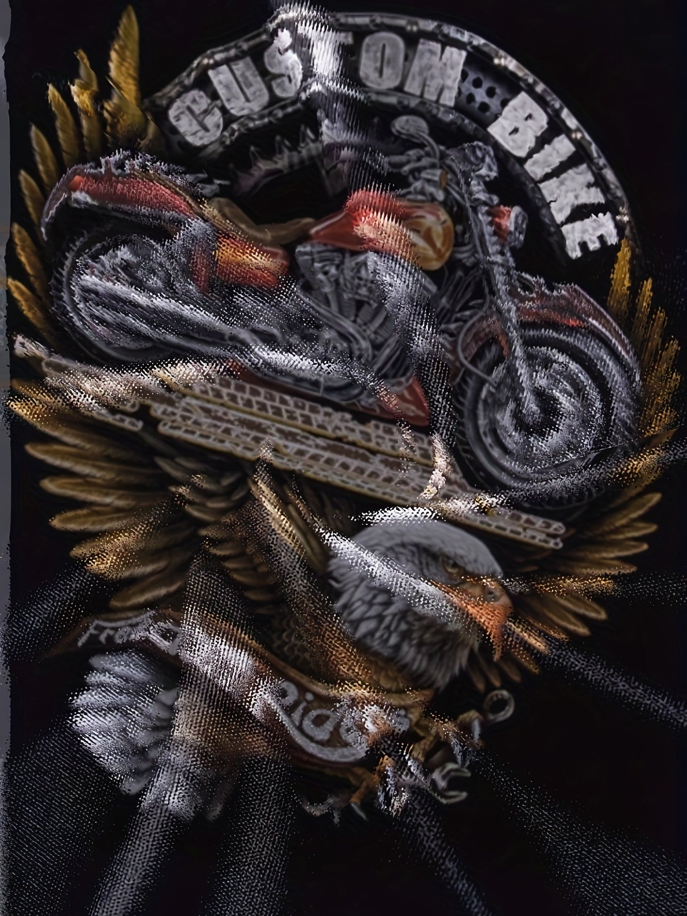 Motorcycle Eagle 3D Print Men's Short Sleeve Tee Stylish Summer Shirt