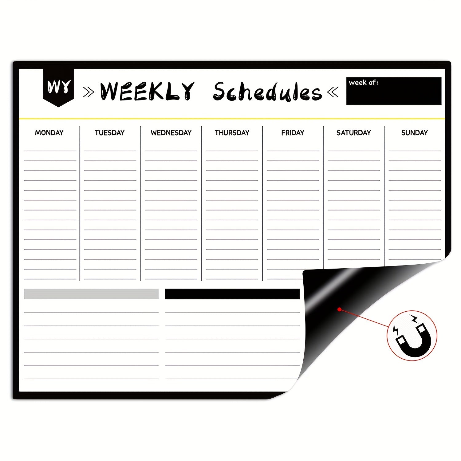 1pc Magnetic Whiteboard Dry Erase Board Home Office Kitchen Fridge Calendar