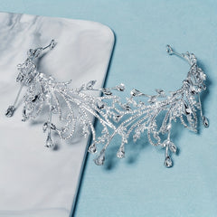 Rhinestone Crown Hair Band Vintage Headband Bridal Wedding Headwear