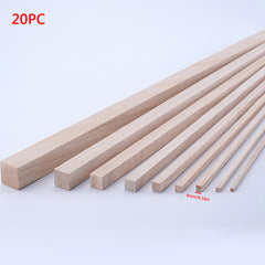 20pcs Paulownia Square Wooden Sticks for DIY Model Making