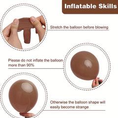87pcs Brown Balloons in Various Sizes for Garland Arch Coffee Latex Balloon