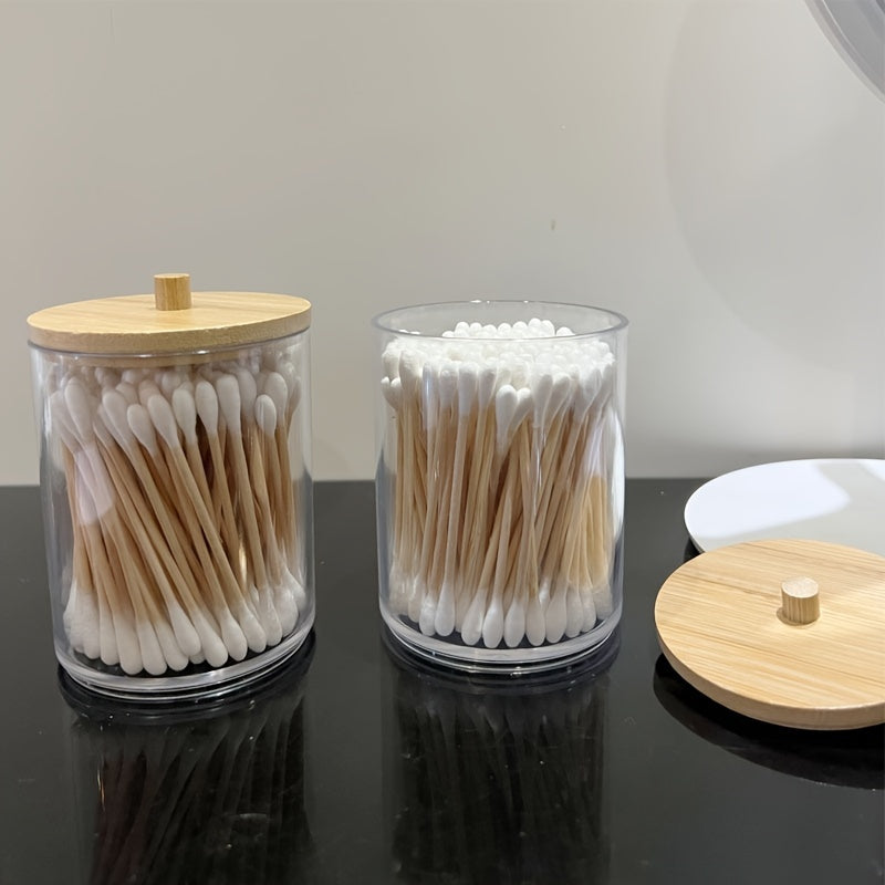 Clear Acrylic Qtip Holder Dispenser for Cotton Ball Swab Pad