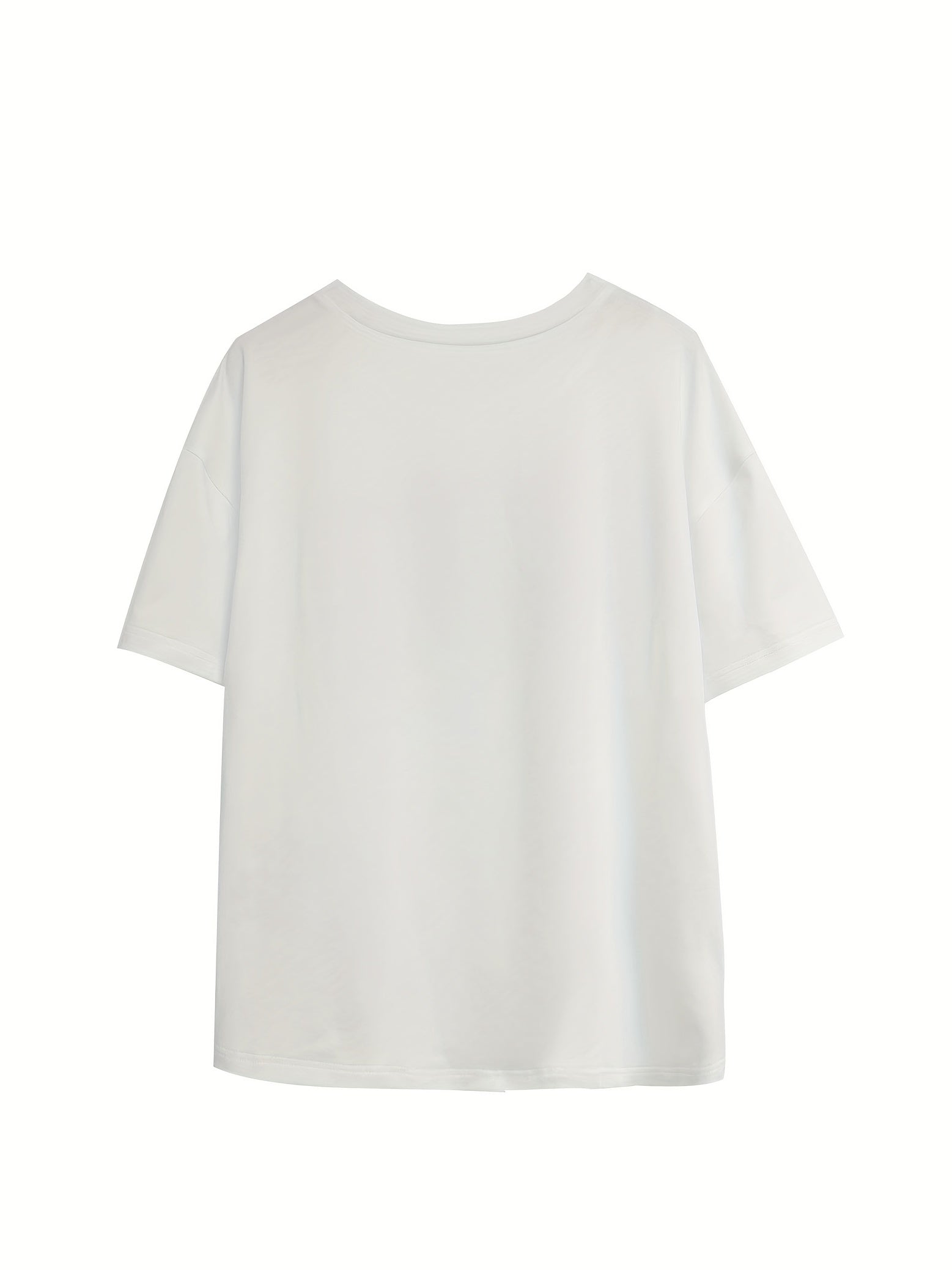 Women's Plus Contrast Letter Tee & Printed Skinny Shorts Two Piece Set