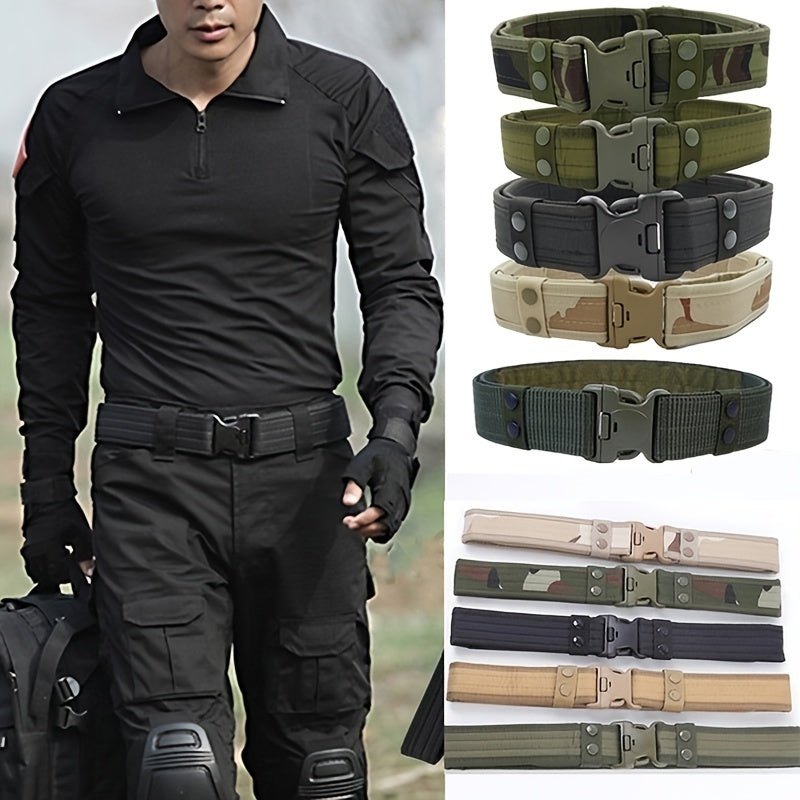 Men's Tactical Belt Plastic Buckle Camouflage Nylon Foam Belt