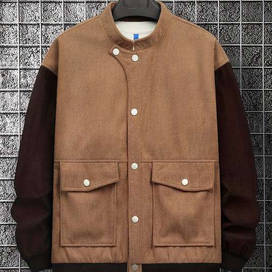 Men's Vintage Stand Collar Button Jackets for Spring & Fall