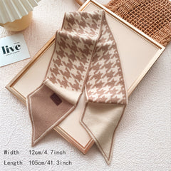 Houndstooth Knit Neck Scarf Art Print Scarf
