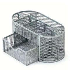 Metal Pen Holder Nine Grid Iron Art Desktop Storage Box