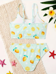 2pcs Lemon Bikini Swimsuit For Girls Summer Beach Gift