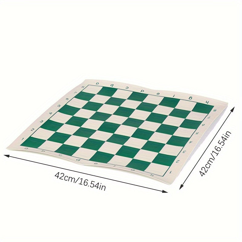 Leather Checkerboard Green Grid Chess Set