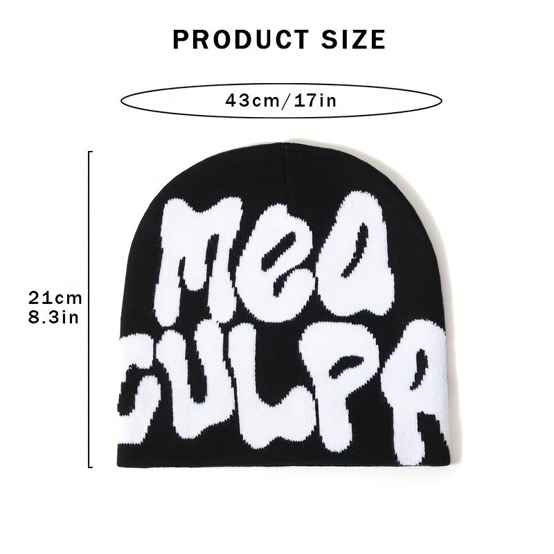 Letter Jacquard Cold Hat Woolen Hat Autumn Winter Warm Ear Protection