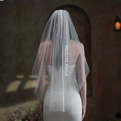 Pearl Inlaid Bridal Head Veil with Comb