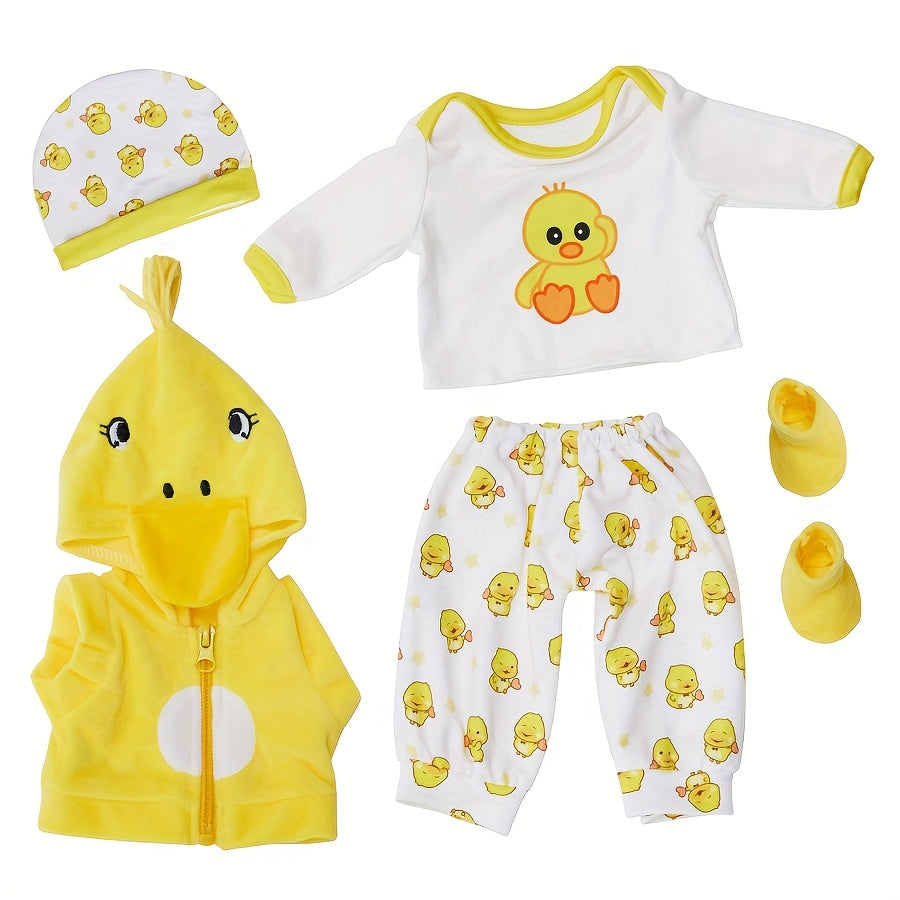 5pcs Yellow Duck Set for 17-18 inch Reborn Dolls and Girls