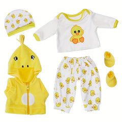 5pcs Yellow Duck Set for 17-18 inch Reborn Dolls and Girls