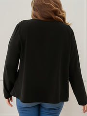  Colorblock Stripe Print Long Sleeve Blouse