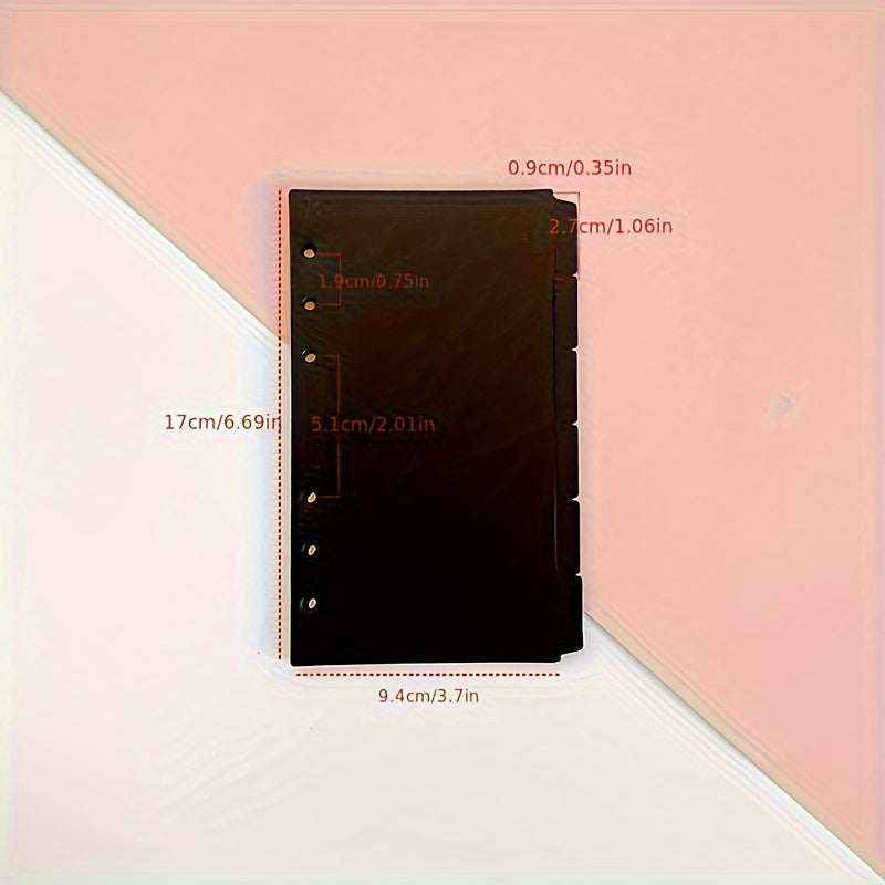 6pcs A6 Plastic Binder Index Divider