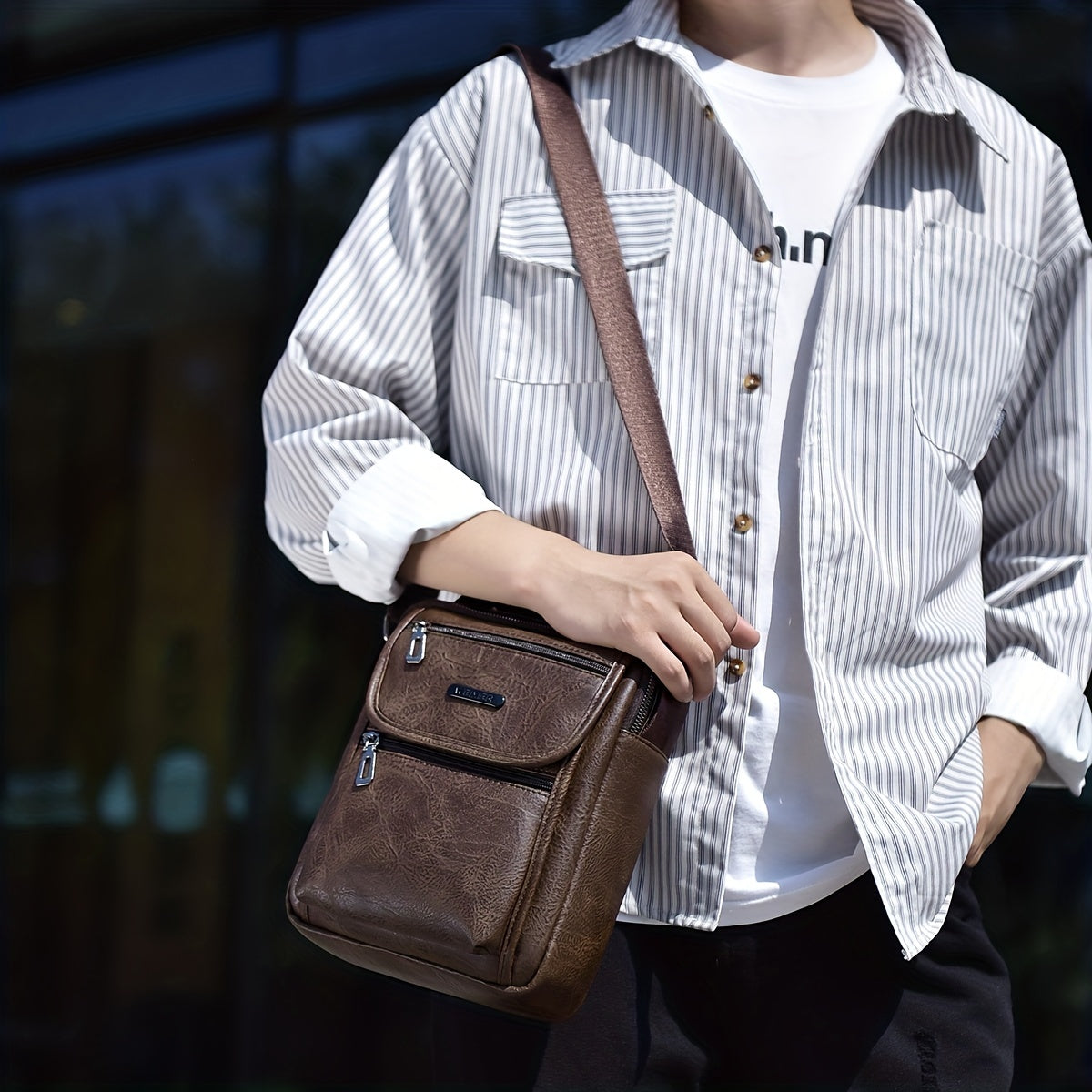 WEIXIER Men's Waterproof Business Messenger Bag