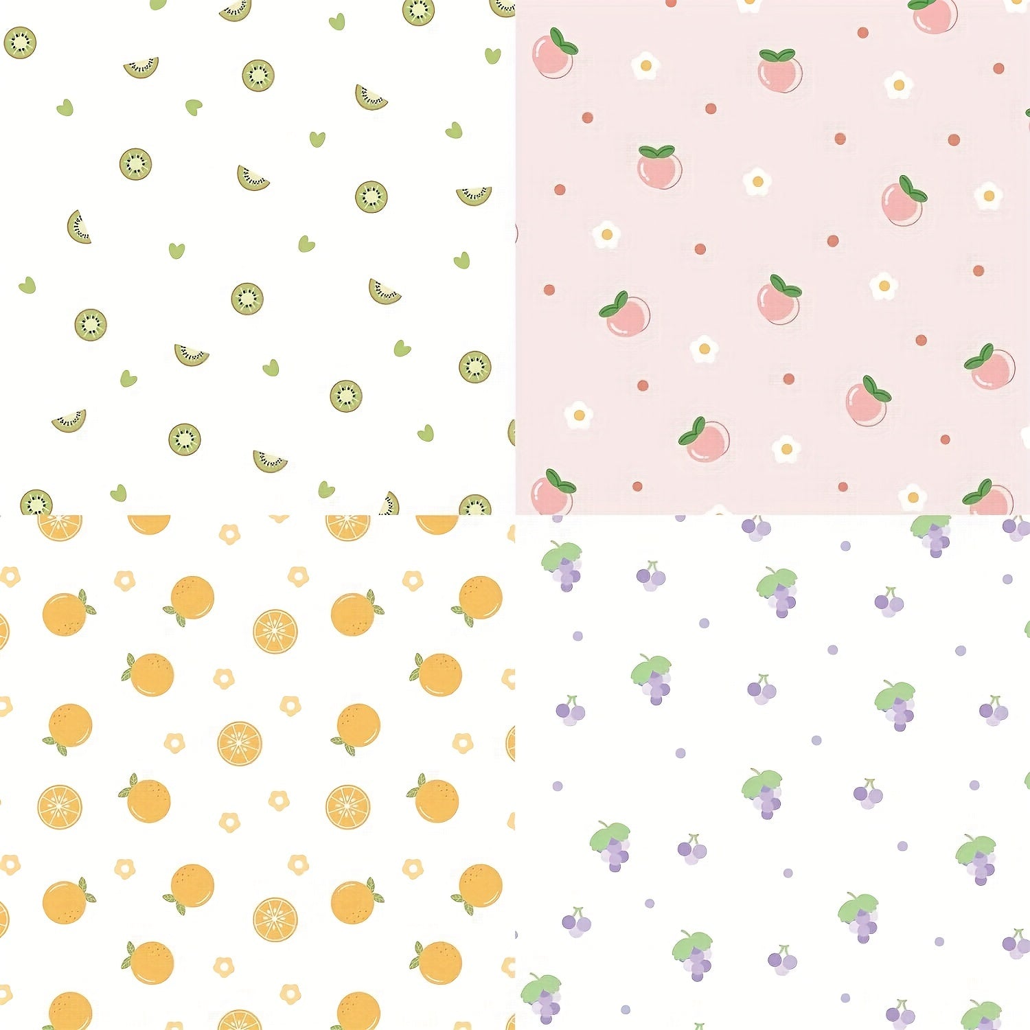 24 Sheets 6 x6 DIY Fruits Scrapbook Paper Journaling Kit
