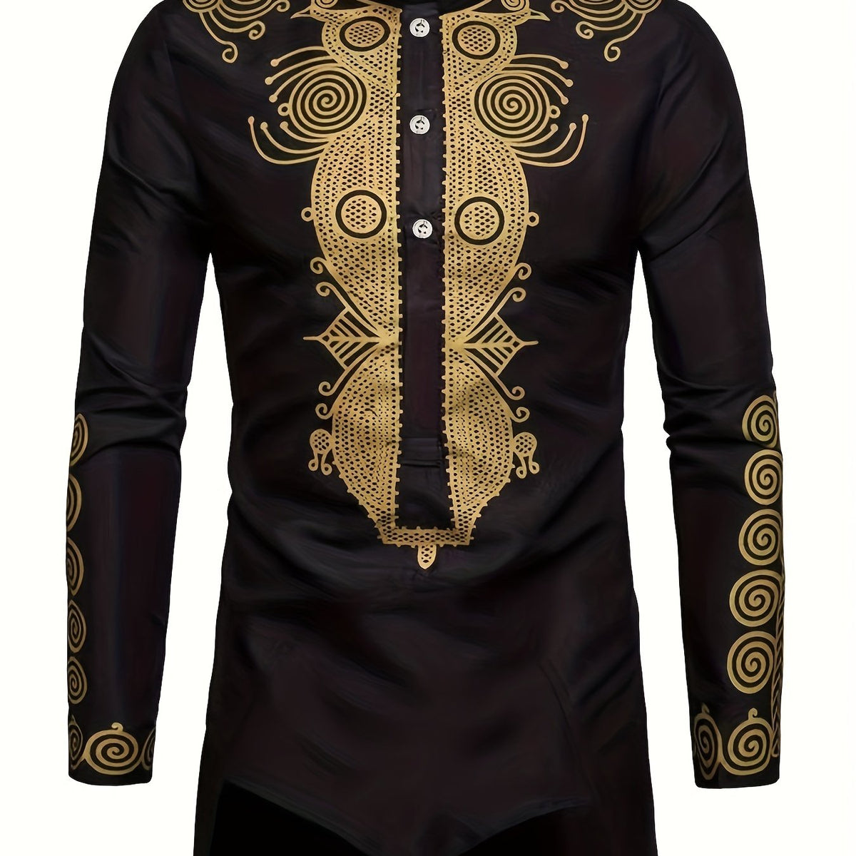 Men's African Traditional Long Sleeve Print Dashiki