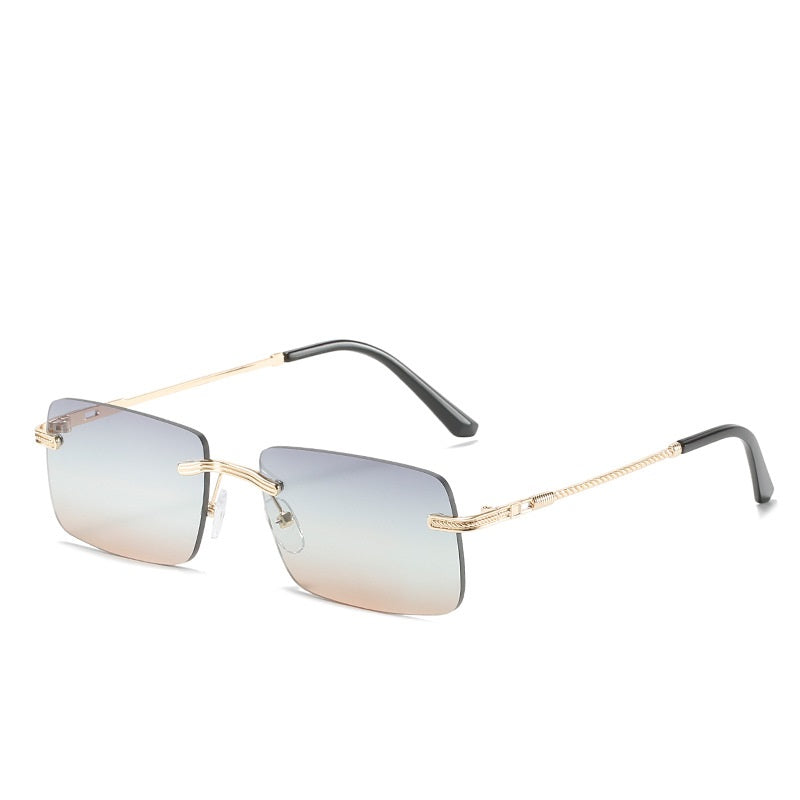 Vintage Rimless Rectangle Frameless Candy Glasses Women Unisex Sunglasses
