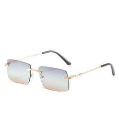Vintage Rimless Rectangle Frameless Candy Glasses Women Unisex Sunglasses