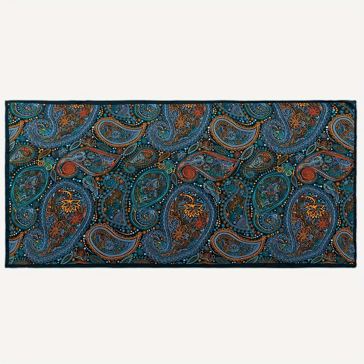 Paisley Print Satin Head Wrap Scarf Silk Large Shawl Hair Accessories