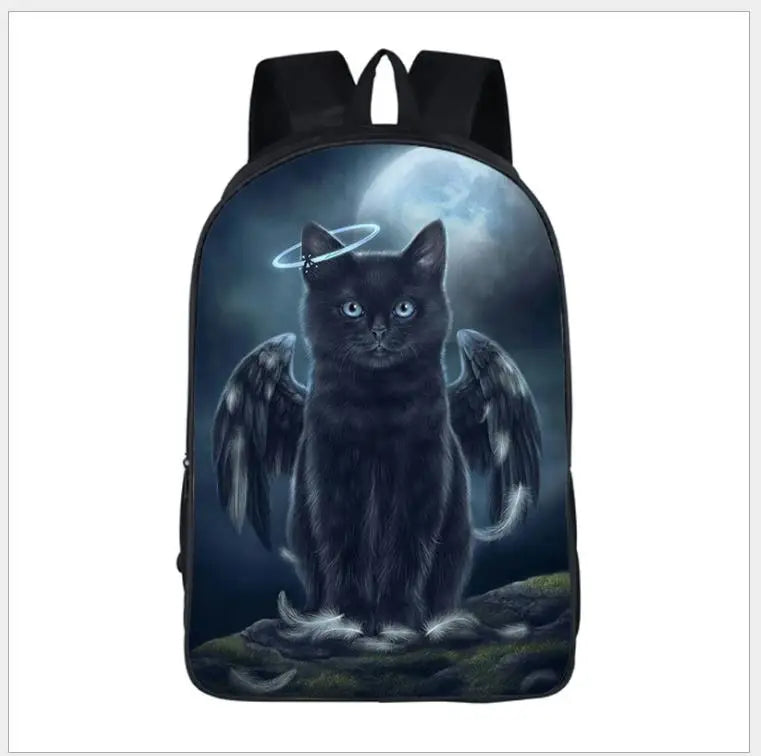 16inch Children's Backpack Gothic Cats Prints School Bag