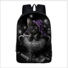 16inch Children's Backpack Gothic Cats Prints School Bag