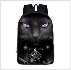 16inch Children's Backpack Gothic Cats Prints School Bag