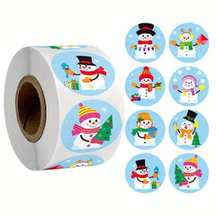 500pcs Christmas Snowman Stickers Roll Gift