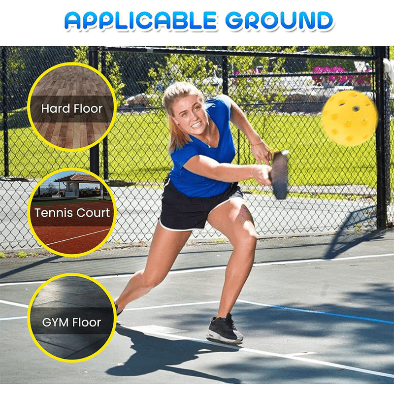 4pcs 40 Holes 74mm Colorful Pickleball High Elasticity