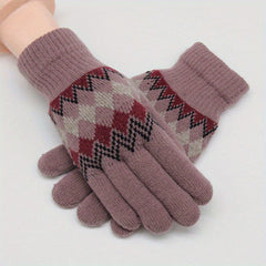 Winter Warm Gloves Thickened Windproof Knitted Coldproof Outdoor Cycling