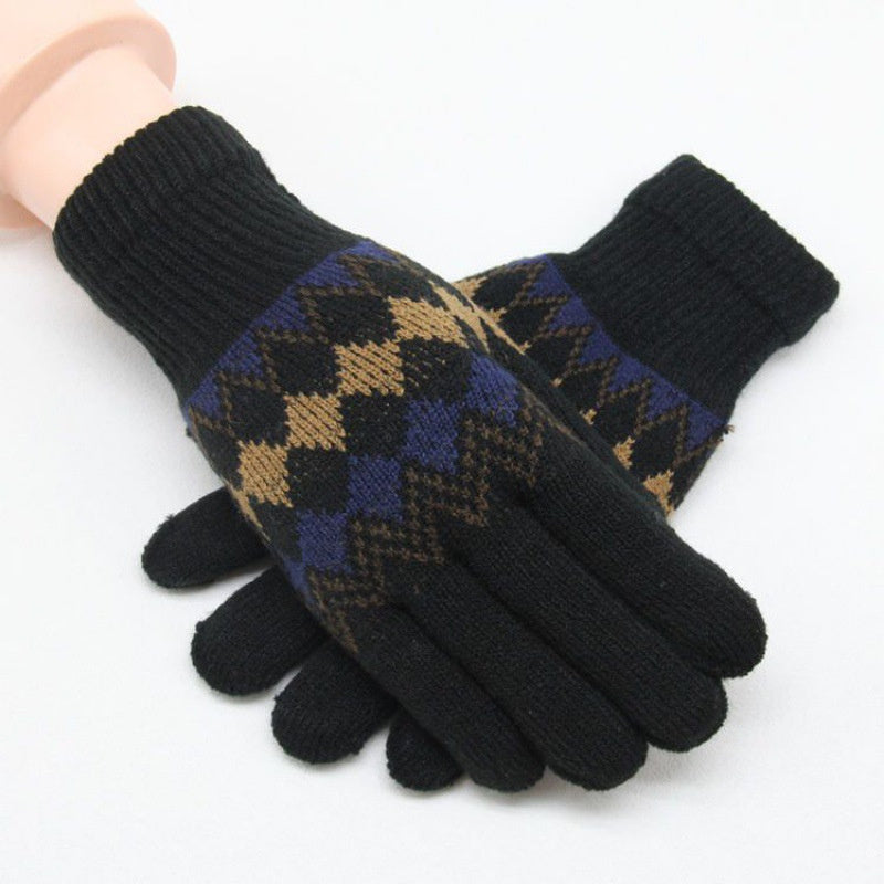 Winter Warm Gloves Thickened Windproof Knitted Coldproof Outdoor Cycling