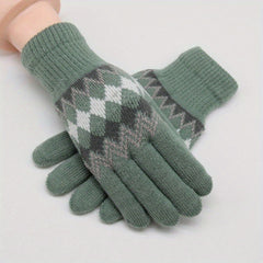 Winter Warm Gloves Thickened Windproof Knitted Coldproof Outdoor Cycling