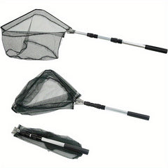 Portable Foldable Fishing Net with Telescopic Pole Handle