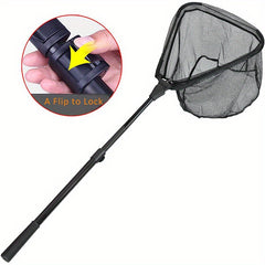 Portable Foldable Fishing Net with Telescopic Pole Handle