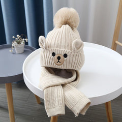 2pcs Baby Winter Hat & Scarf Set, Knitted Warm Keeping Set for Boys And Girls
