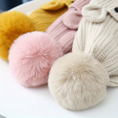 2pcs Baby Winter Hat & Scarf Set, Knitted Warm Keeping Set for Boys And Girls