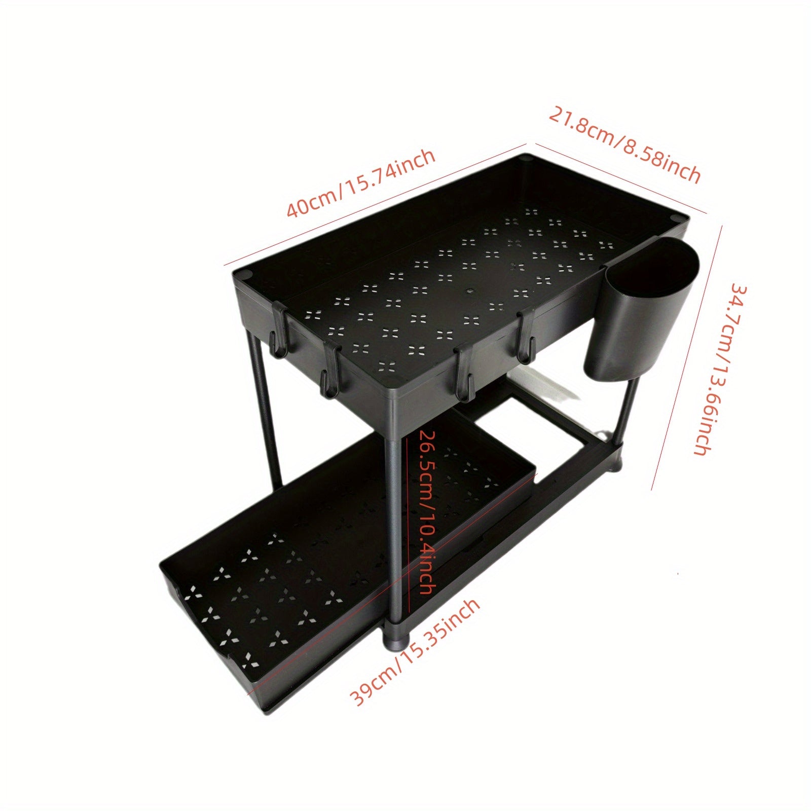 Sliding Storage Rack Kitchen Organizer Double Layer