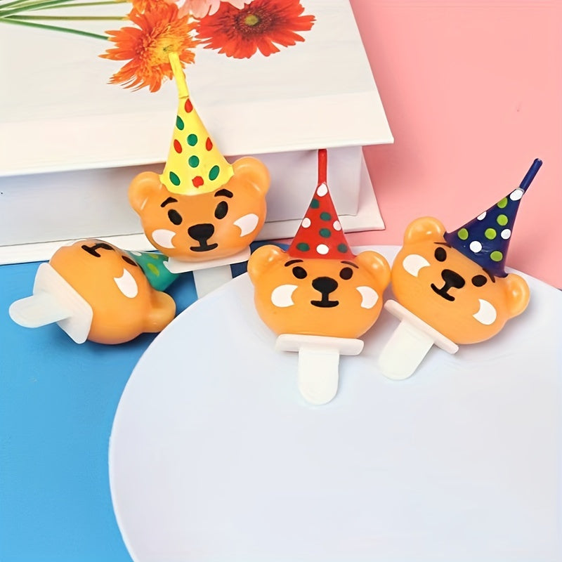 4pcs Bear Head Birthday Candles for Parties, Christmas, Theme Decor