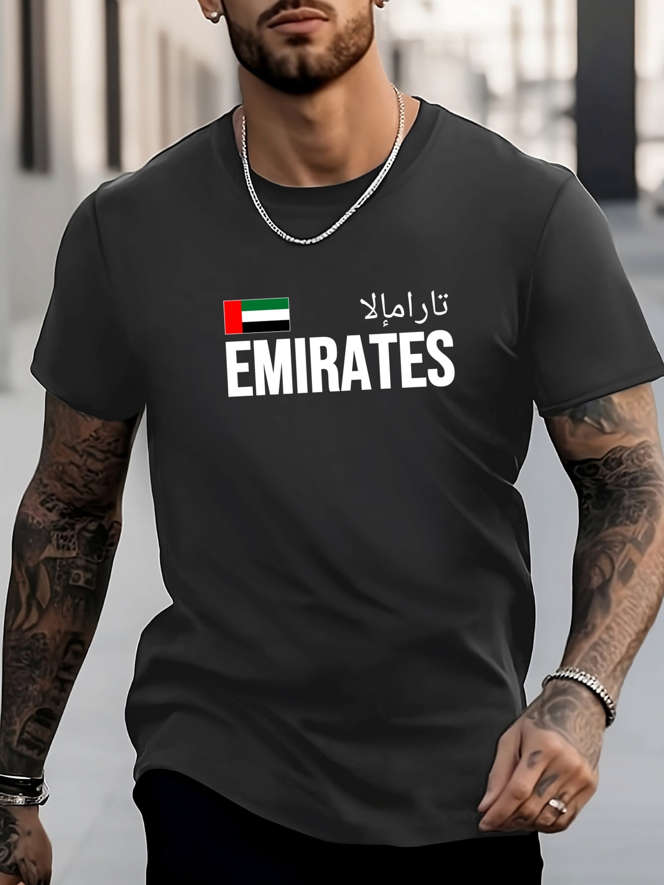 Letter Pattern Print Men's Crew Neck T shirt for Summer
