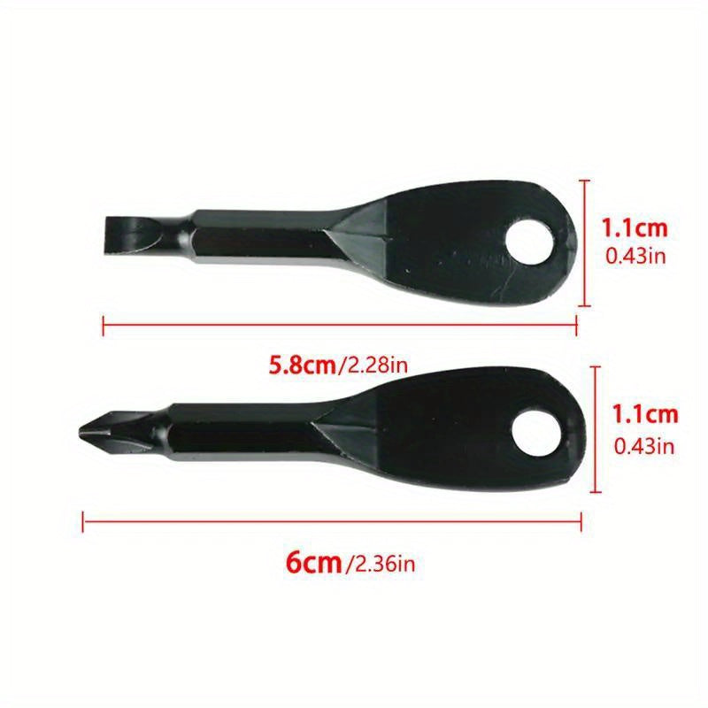 Mini Cross Screwdriver Keychain Keyring Portable 2 In 1